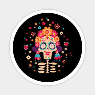 Sugar Skull Girl - Dia De Los Muertos Magnet